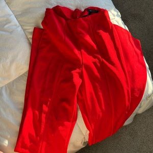 Red straight flare pant